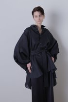 【ヒューエルミュージアム/hueLe Museum】の【STUMBLY】Belted Big Silhouette Blouse 大人の最旬トレンドファッション＆コーディネート founy(ファウニー) ファッション Fashion レディースファッション Fashion for Women トップス・カットソー Cut & Sew Tops シャツ・ブラウス・オフィスカジュアル Elegant Blouses & Button-Ups シンプル Simple, Minimal スリーブ Sleeve, Long Sleeve / Short Sleeve ポンチョ Poncho, Cape Style リボン Ribbon, Bow ロング Long, Long-Length thumbnail ネイビー|ID: prp329100003877487 ipo3291000000036878038