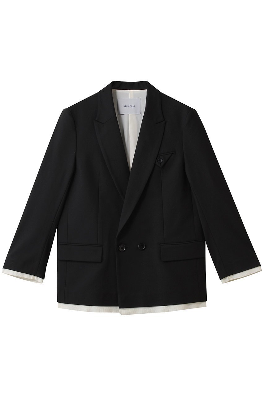 【エリオポール/heliopole】のthe ELLISON ジャケット インテリア・キッズ・メンズ・レディースファッション・服の通販 founy(ファニー) 　ファッション　Fashion　レディースファッション　Fashion for Women　アウター　Coat / Outerwear Collection　レディースジャケット・軽アウター　Jackets　ジャケット　Jacket, Outerwear　ストレッチ　Stretch, Stretchy Fabric　ダブル　Double, Double-Breasted　トライアングル　Triangle, Triangular Shape　フラップ　Flap, Flap Pocket　ポケット　Pocket, Pocket Detail　定番　Standard, Basic Item　新作・新入荷　New Arrivals / New In　秋　Autumn　ブラック|ID: prp329100003877510 ipo3291000000033787523