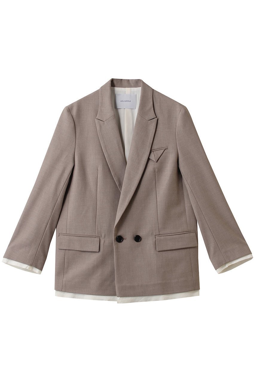 【エリオポール/heliopole】のthe ELLISON ジャケット インテリア・キッズ・メンズ・レディースファッション・服の通販 founy(ファニー) 　ファッション　Fashion　レディースファッション　Fashion for Women　アウター　Coat / Outerwear Collection　レディースジャケット・軽アウター　Jackets　ジャケット　Jacket, Outerwear　ストレッチ　Stretch, Stretchy Fabric　ダブル　Double, Double-Breasted　トライアングル　Triangle, Triangular Shape　フラップ　Flap, Flap Pocket　ポケット　Pocket, Pocket Detail　定番　Standard, Basic Item　秋　Autumn　ベージュ|ID: prp329100003877510 ipo3291000000035742770