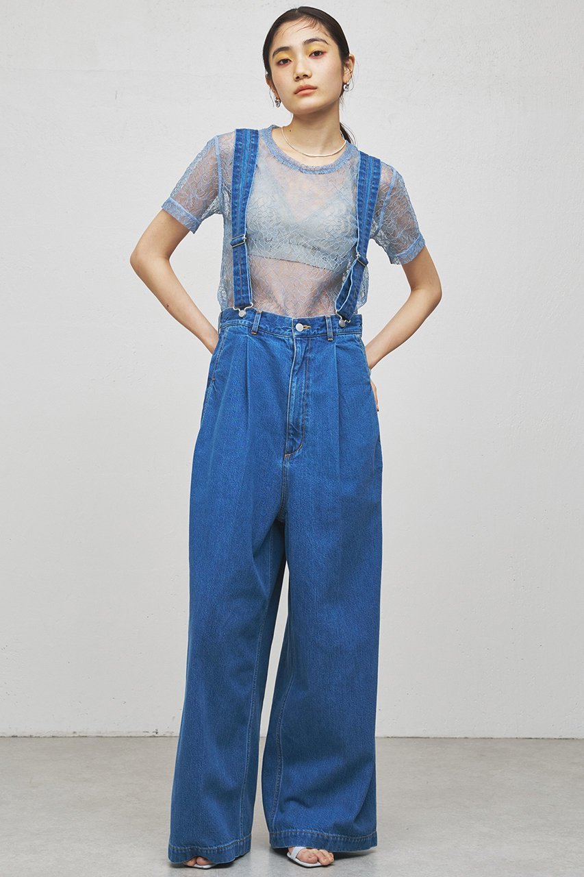 【ウィムガゼット/Whim Gazette】の【GEMINI】サスペンダーデニムパンツ 人気、トレンドファッション・服の通販 founy(ファニー) 　ファッション　Fashion　レディースファッション　Fashion for Women　パンツ　Pants & Trousers　デニムパンツ・ジーンズ・美脚デニム　Denim Jeans & Pants　おすすめ　Recommended / Our Picks　コンパクト　Compact, Small Size　サスペンダー　Suspenders, Braces　シンプル　Simple, Minimal　デニム　Denim, Jeans Material　バランス　Balance, Style Balance　パッチ　Patch, Appliqué　ボトム　Bottoms, Lower Wear　ポケット　Pocket, Pocket Detail　レース　Lace, Lace Fabric　 other-1|ID: prp329100003877512 ipo3291000000032906139