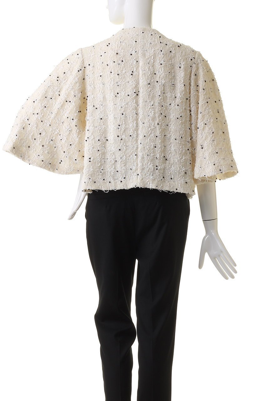 【デパリエ/DEPAREILLE】のツイードチェックフレアスリーブジャケット 人気、トレンドファッション・服の通販 founy(ファニー) 　ファッション　Fashion　レディースファッション　Fashion for Women　アウター　Coat / Outerwear Collection　レディースジャケット・軽アウター　Jackets　ショート　Short, Short Length　ジャケット　Jacket, Outerwear　スリーブ　Sleeve, Long Sleeve / Short Sleeve　チェック　Check, Plaid, Tartan　ツイード　Twill, Twill Weave　バランス　Balance, Style Balance　フロント　Front, Front Design　ボトム　Bottoms, Lower Wear　other-4|ID: prp329100003877563 ipo3291000000035721280