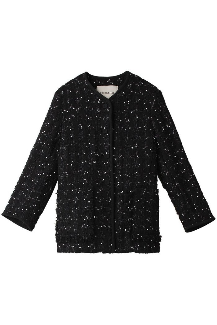 【デパリエ/DEPAREILLE】のツイードチェックノーカラージャケット インテリア・キッズ・メンズ・レディースファッション・服の通販 founy(ファニー) https://founy.com/ ファッション Fashion レディースファッション Fashion for Women アウター Coat / Outerwear Collection レディースジャケット・軽アウター Jackets ノーカラージャケット / シンプル上品コーデ Collarless Jackets オーガンジー Organza Fabric ジャケット Jacket, Outerwear チェック Check, Plaid, Tartan ツイード Twill, Twill Weave パイピング Piping, Trim Design リネン Linen, Linen Fabric エレガント 上品 Elegant 夏 Summer |ID: prp329100003877564 ipo3291000000036223646