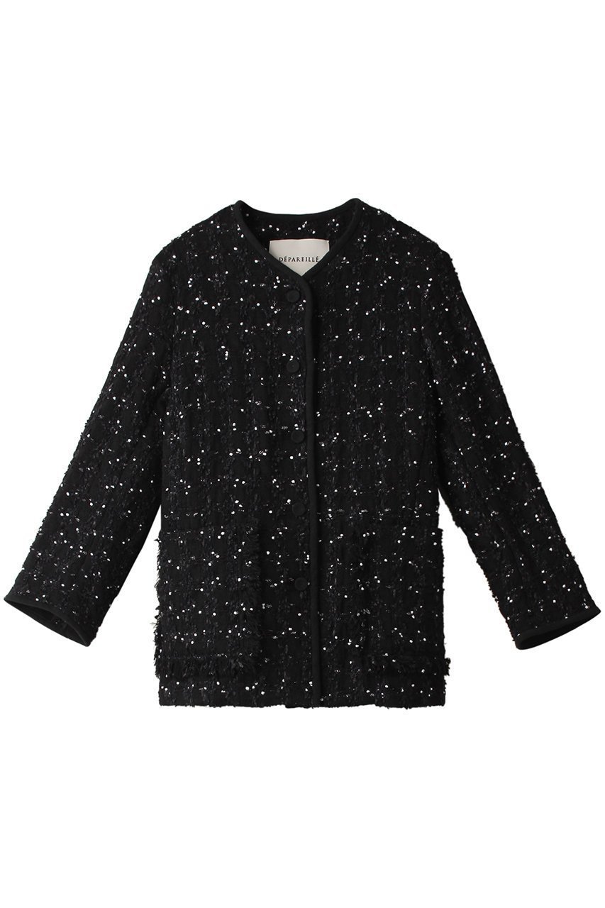【デパリエ/DEPAREILLE】のツイードチェックノーカラージャケット 人気、トレンドファッション・服の通販 founy(ファニー) 　ファッション　Fashion　レディースファッション　Fashion for Women　アウター　Coat / Outerwear Collection　レディースジャケット・軽アウター　Jackets　ノーカラージャケット / シンプル上品コーデ　Collarless Jackets　オーガンジー　Organza Fabric　ジャケット　Jacket, Outerwear　チェック　Check, Plaid, Tartan　ツイード　Twill, Twill Weave　パイピング　Piping, Trim Design　リネン　Linen, Linen Fabric　エレガント 上品　Elegant　夏　Summer　 other-1|ID: prp329100003877564 ipo3291000000036223646