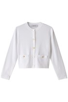 【アルアバイル/allureville】の【Loulou Willoughby】ソウバリクルーコンパクトカーディガン 人気、トレンドファッション・服の通販 founy(ファニー) ファッション Fashion レディースファッション Fashion for Women トップス・カットソー Cut & Sew Tops ニット Knit Tops & Sweaters カーディガン・羽織り Layered Style Cardigans おすすめ Recommended / Our Picks カーディガン Cardigan, Knitwear コンパクト Compact, Small Size シンプル Simple, Minimal ジャケット Jacket, Outerwear セットアップ Set-Up, Coordinated Outfit ポケット Pocket, Pocket Detail エレガント 上品 Elegant 半袖 Short Sleeve, Half Sleeve thumbnail オフホワイト|ID: prp329100003879377 ipo3291000000032948813
