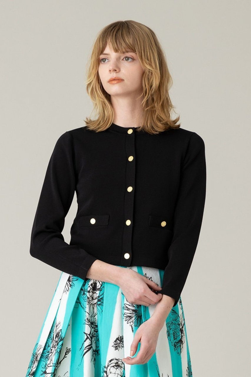 【アルアバイル/allureville】の【Loulou Willoughby】ソウバリクルーコンパクトカーディガン 人気、トレンドファッション・服の通販 founy(ファニー) 　ファッション　Fashion　レディースファッション　Fashion for Women　トップス・カットソー　Cut & Sew Tops　ニット　Knit Tops & Sweaters　カーディガン・羽織り　Layered Style Cardigans　おすすめ　Recommended / Our Picks　カーディガン　Cardigan, Knitwear　コンパクト　Compact, Small Size　シンプル　Simple, Minimal　ジャケット　Jacket, Outerwear　セットアップ　Set-Up, Coordinated Outfit　ポケット　Pocket, Pocket Detail　エレガント 上品　Elegant　半袖　Short Sleeve, Half Sleeve　other-7|ID: prp329100003879377 ipo3291000000032948856