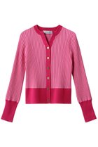 【アルアバイル/allureville】の【Loulou Willoughby】バイカラーキーネックカーディガン ピンク|ID: prp329100003879388 ipo3291000000036896643