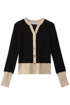 【アルアバイル/allureville】の【Loulou Willoughby】バイカラーキーネックカーディガン ブラック|ID: prp329100003879388 ipo3291000000036896644