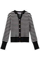 【アルアバイル/allureville】の【Loulou Willoughby】バイカラーキーネックカーディガン ブラック系|ID: prp329100003879388 ipo3291000000036896645