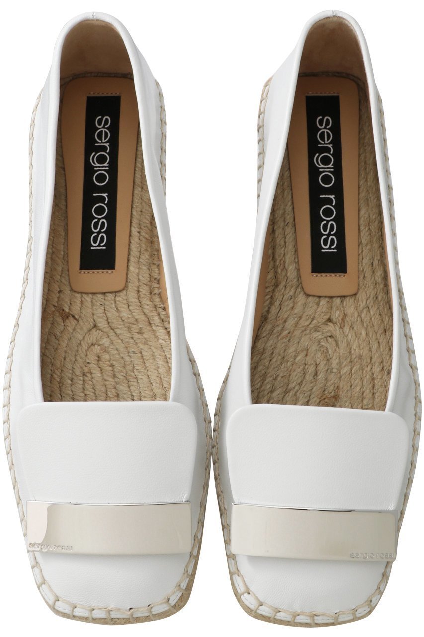 【セルジオ ロッシ/SERGIO ROSSI】のsr1 ESPADRILLAS フラットシューズ インテリア・キッズ・メンズ・レディースファッション・服の通販 founy(ファニー) 　ファッション　Fashion　レディースファッション　Fashion for Women　エレガント 上品　Elegant　コレクション　Collection, Seasonal Line　シューズ　Shoes, Footwear　シルバー　Silver, Metallic Silver　ジュート　Jute, Natural Fiber　セットアップ　Set-Up, Coordinated Outfit　フィット　Fit, Slim Fit　フラット　Flat, Flat Shoes　メタリック　Metallic, Shiny Finish　モチーフ　Motif, Design Theme　リネン　Linen, Linen Fabric　夏　Summer　春　Spring　S/S・春夏　SS, Spring/Summer, Warm Season　ホワイト|ID: prp329100003879389 ipo3291000000036081544