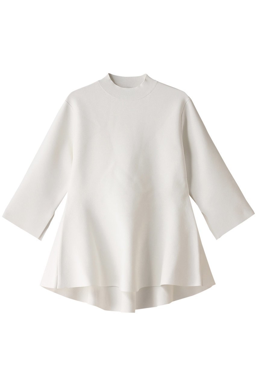 【ル フィル/LE PHIL】のフレアニット インテリア・キッズ・メンズ・レディースファッション・服の通販 founy(ファニー) 　ファッション　Fashion　レディースファッション　Fashion for Women　トップス・カットソー　Cut & Sew Tops　ニット　Knit Tops & Sweaters　カジュアルプルオーバー・ニットトップス　Pullovers & Knit Tops / Casual Pullovers　スリット　Slit, Slit Detail　ハイネック　High Neck, Mock Neck　フレア　Flare, Flared　ペプラム　Peplum, Flared Hem　ホワイト|ID: prp329100003881358 ipo3291000000032950013
