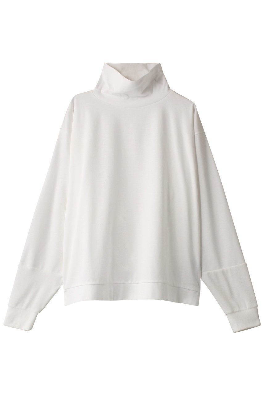 【リムアーク/RIM.ARK】のLong neck long sleeve PO/プルオーバー インテリア・キッズ・メンズ・レディースファッション・服の通販 founy(ファニー) 　ファッション　Fashion　レディースファッション　Fashion for Women　トップス・カットソー　Cut & Sew Tops　シャツ・ブラウス・オフィスカジュアル　Elegant Blouses & Button-Ups　ロングTシャツ・Tシャツ　Longline T-Shirts & Tees　カジュアルプルオーバー・ニットトップス　Pullovers & Knit Tops / Casual Pullovers　カットソー・ベーシックTシャツ　Cut-and-Sewn Tops / Stretch Tees & Basics　カットソー　Cut and Sewn Top　シルケット　Silket, Silky Cotton　スリーブ　Sleeve, Long Sleeve / Short Sleeve　ドッキング　Docking, Mixed Material　ハイネック　High Neck, Mock Neck　ベロア　Velour, Soft Velvet　ロング　Long, Long-Length　ホワイト|ID: prp329100003882639 ipo3291000000034969233