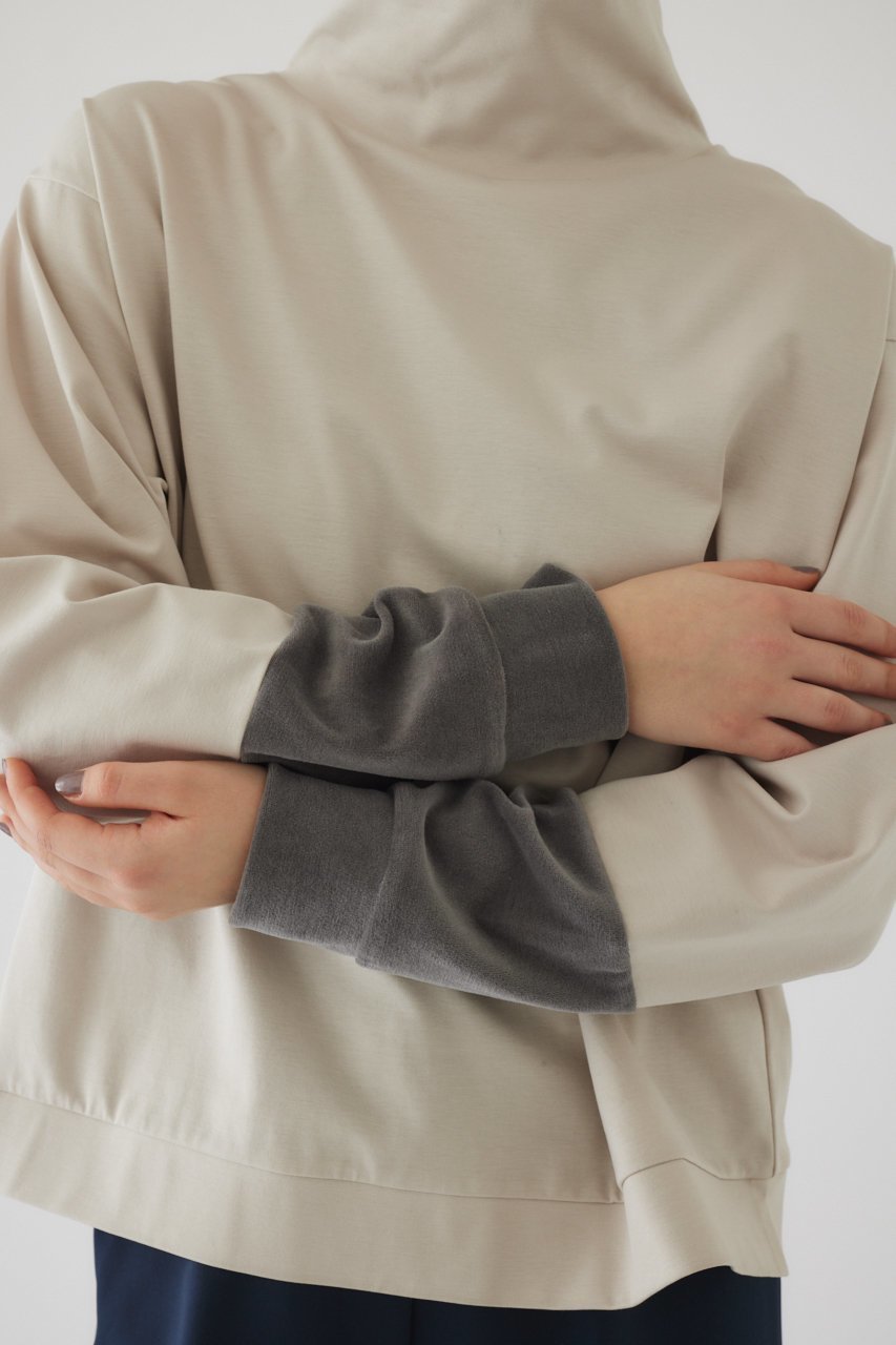 【リムアーク/RIM.ARK】のLong neck long sleeve PO/プルオーバー 人気、トレンドファッション・服の通販 founy(ファニー) 　ファッション　Fashion　レディースファッション　Fashion for Women　トップス・カットソー　Cut & Sew Tops　シャツ・ブラウス・オフィスカジュアル　Elegant Blouses & Button-Ups　ロングTシャツ・Tシャツ　Longline T-Shirts & Tees　カジュアルプルオーバー・ニットトップス　Pullovers & Knit Tops / Casual Pullovers　カットソー・ベーシックTシャツ　Cut-and-Sewn Tops / Stretch Tees & Basics　カットソー　Cut and Sewn Top　シルケット　Silket, Silky Cotton　スリーブ　Sleeve, Long Sleeve / Short Sleeve　ドッキング　Docking, Mixed Material　ハイネック　High Neck, Mock Neck　ベロア　Velour, Soft Velvet　ロング　Long, Long-Length　other-8|ID: prp329100003882639 ipo3291000000034969243