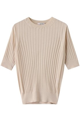 【スローン/SLOANE】の18Gワイドリブ シルク 5分袖クルーネック 人気、トレンドファッション・服の通販 founy(ファニー) ファッション Fashion レディースファッション Fashion for Women トップス・カットソー Cut & Sew Tops ニット Knit Tops & Sweaters カジュアルプルオーバー・ニットトップス Pullovers & Knit Tops / Casual Pullovers シルク Silk, 100% Silk シンプル Simple, Minimal ワイドリブ Wide Rib, Wide Ribbed Knit エレガント 上品 Elegant |ID:prp329100003882658