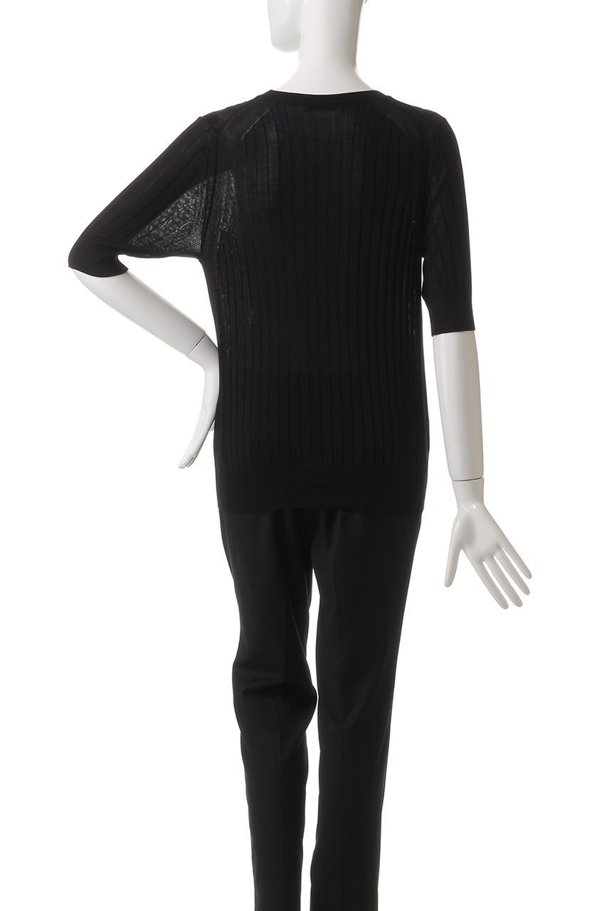 【スローン/SLOANE】の18Gワイドリブ シルク 5分袖クルーネック 人気、トレンドファッション・服の通販 founy(ファニー) 　ファッション　Fashion　レディースファッション　Fashion for Women　トップス・カットソー　Cut & Sew Tops　ニット　Knit Tops & Sweaters　カジュアルプルオーバー・ニットトップス　Pullovers & Knit Tops / Casual Pullovers　シルク　Silk, 100% Silk　シンプル　Simple, Minimal　ワイドリブ　Wide Rib, Wide Ribbed Knit　エレガント 上品　Elegant　other-4|ID: prp329100003882658 ipo3291000000032944354