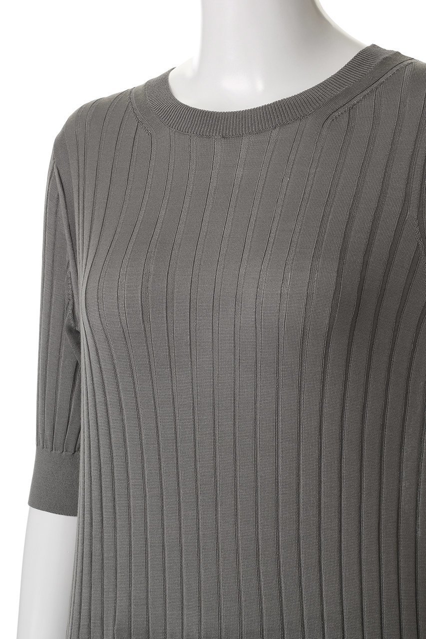 【スローン/SLOANE】の18Gワイドリブ シルク 5分袖クルーネック 人気、トレンドファッション・服の通販 founy(ファニー) 　ファッション　Fashion　レディースファッション　Fashion for Women　トップス・カットソー　Cut & Sew Tops　ニット　Knit Tops & Sweaters　カジュアルプルオーバー・ニットトップス　Pullovers & Knit Tops / Casual Pullovers　シルク　Silk, 100% Silk　シンプル　Simple, Minimal　ワイドリブ　Wide Rib, Wide Ribbed Knit　エレガント 上品　Elegant　other-5|ID: prp329100003882658 ipo3291000000033821574