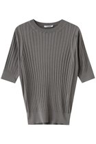 【スローン/SLOANE】の18Gワイドリブ シルク 5分袖クルーネック 人気、トレンドファッション・服の通販 founy(ファニー) ファッション Fashion レディースファッション Fashion for Women トップス・カットソー Cut & Sew Tops ニット Knit Tops & Sweaters カジュアルプルオーバー・ニットトップス Pullovers & Knit Tops / Casual Pullovers シルク Silk, 100% Silk シンプル Simple, Minimal ワイドリブ Wide Rib, Wide Ribbed Knit エレガント 上品 Elegant thumbnail グレー|ID: prp329100003882658 ipo3291000000035962195