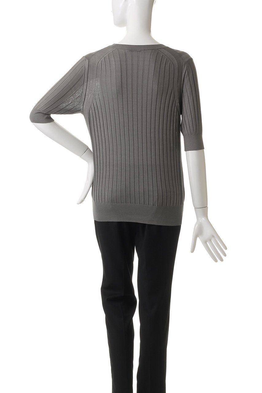 【スローン/SLOANE】の18Gワイドリブ シルク 5分袖クルーネック 人気、トレンドファッション・服の通販 founy(ファニー) 　ファッション　Fashion　レディースファッション　Fashion for Women　トップス・カットソー　Cut & Sew Tops　ニット　Knit Tops & Sweaters　カジュアルプルオーバー・ニットトップス　Pullovers & Knit Tops / Casual Pullovers　シルク　Silk, 100% Silk　シンプル　Simple, Minimal　ワイドリブ　Wide Rib, Wide Ribbed Knit　エレガント 上品　Elegant　other-4|ID: prp329100003882658 ipo3291000000035962200