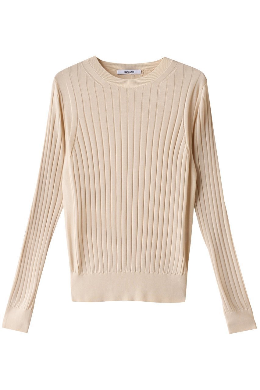【スローン/SLOANE】の18Gワイドリブ シルク クルーネック 人気、トレンドファッション・服の通販 founy(ファニー) 　ファッション　Fashion　レディースファッション　Fashion for Women　トップス・カットソー　Cut & Sew Tops　ニット　Knit Tops & Sweaters　カジュアルプルオーバー・ニットトップス　Pullovers & Knit Tops / Casual Pullovers　なめらか　Smooth, Silky Texture　シルク　Silk, 100% Silk　ワイドリブ　Wide Rib, Wide Ribbed Knit　エレガント 上品　Elegant　定番　Standard, Basic Item　 other-1|ID: prp329100003882661 ipo3291000000032948868