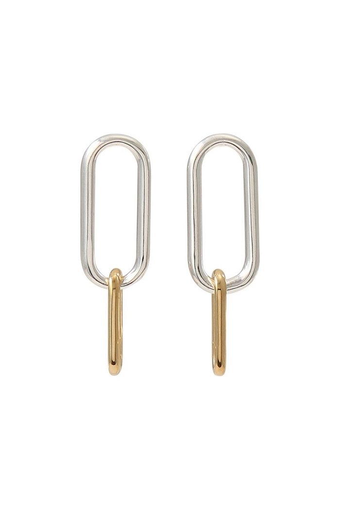 【マルティニーク/martinique】の【PHILIPPE AUDIBERT】バイカラーリンクピアス インテリア・キッズ・メンズ・レディースファッション・服の通販 founy(ファニー) https://founy.com/ ファッション Fashion レディースファッション Fashion for Women ジュエリー Jewelry ファッションリング Fashion Rings イヤリング・フープ・ドロップタイプ Hoop, Drop & Clip Earrings おすすめ Recommended / Our Picks イヤリング Earrings コンビ Combo, Combination Style シルバー Silver, Metallic Silver シンプル Simple, Minimal セットアップ Set-Up, Coordinated Outfit チェーン Chain, Chain Strap エレガント 上品 Elegant |ID: prp329100003882701 ipo3291000000036110472