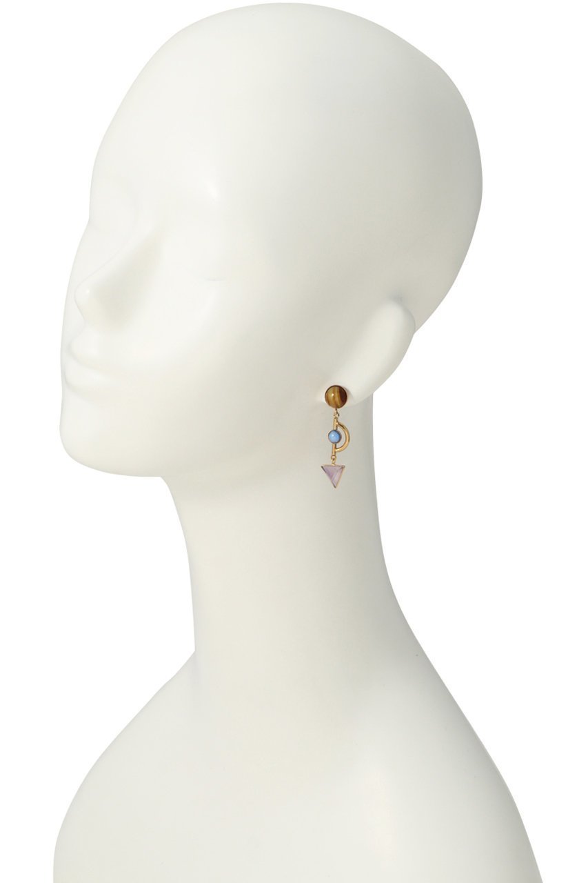 【アデル ビジュー/ADER bijoux】のGEM stone cabochon ピアス 人気、トレンドファッション・服の通販 founy(ファニー) 　ファッション　Fashion　レディースファッション　Fashion for Women　ジュエリー　Jewelry　ファッションリング　Fashion Rings　イヤリング・フープ・ドロップタイプ　Hoop, Drop & Clip Earrings　イヤリング　Earrings　カラフル　Colorful Design　サークル　Circle, Round Design　トライアングル　Triangle, Triangular Shape　モチーフ　Motif, Design Theme　リゾート　Resort, Vacation Style　エレガント 上品　Elegant　再入荷　Restock / Back in Stock　other-2|ID: prp329100003882716 ipo3291000000031378092