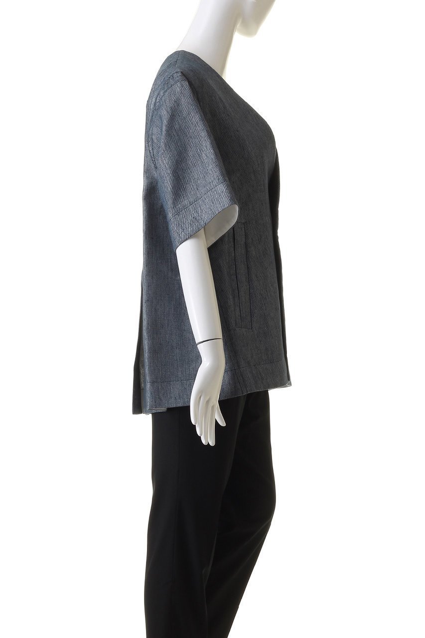 【デパリエ/DEPAREILLE】のデニムフィルムツイルジャケット 人気、トレンドファッション・服の通販 founy(ファニー) 　ファッション　Fashion　レディースファッション　Fashion for Women　アウター　Coat / Outerwear Collection　レディースジャケット・軽アウター　Jackets　おすすめ　Recommended / Our Picks　ジャケット　Jacket, Outerwear　スリット　Slit, Slit Detail　セットアップ　Set-Up, Coordinated Outfit　デニム　Denim, Jeans Material　エレガント 上品　Elegant　半袖　Short Sleeve, Half Sleeve　長袖　Long Sleeve, Full Sleeve　other-3|ID: prp329100003882759 ipo3291000000032959181