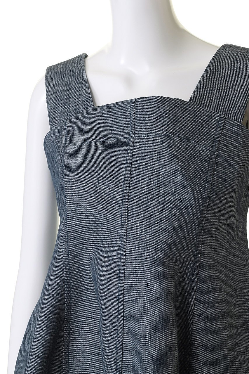 【デパリエ/DEPAREILLE】のデニムフィルムツイルビスチェ 人気、トレンドファッション・服の通販 founy(ファニー) 　ファッション　Fashion　レディースファッション　WOMEN　トップス・カットソー　Tops/Tshirt　キャミソール / ノースリーブ　No Sleeves　シャツ/ブラウス　Shirts/Blouses　ロング / Tシャツ　T-Shirts　カットソー　Cut and Sewn　ビスチェ　Bustier　おすすめ　Recommend　キャミソール　Camisole　セットアップ　Set Up　タンク　Tank　デニム　Denim　トレンド　Trend　フレア　Flare　ペプラム　Peplum　other-5|ID: prp329100003882760 ipo3291000000031378276