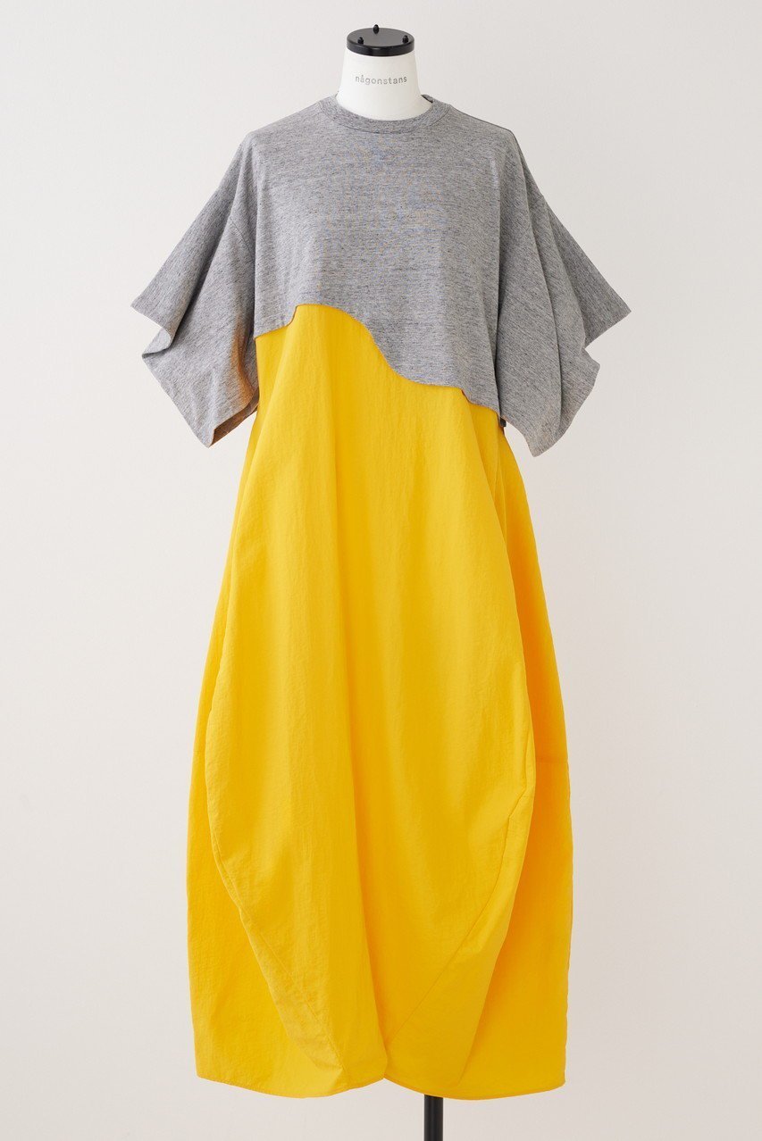 【ナゴンスタンス/nagonstans】のCO天竺 Square Sleeve DRS/ドレス インテリア・キッズ・メンズ・レディースファッション・服の通販 founy(ファニー) 　ファッション　Fashion　レディースファッション　Fashion for Women　ワンピース　Dresses　フォーマル・パーティードレス・結婚式用ドレス　Elegant & Casual Dresses　チュニック　Tunic Tops & Dresses　アウトドア　Outdoor Clothing　カッティング　Cutting Detail　カットソー　Cut and Sewn Top　スクエア　Square, Square Shape　スリーブ　Sleeve, Long Sleeve / Short Sleeve　チュニック　Tunic, Long Top　ドッキング　Docking, Mixed Material　ドレス　Dress, One-Piece　ポケット　Pocket, Pocket Detail　ミックス　Mix, Mixed Style　ロング　Long, Long-Length　半袖　Short Sleeve, Half Sleeve　Wolf|ID: prp329100003883957 ipo3291000000032921950