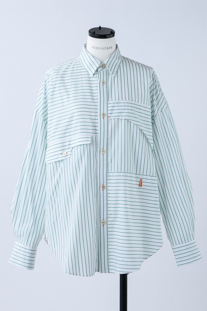 【ナゴンスタンス/nagonstans】のPoplin Stripe Roundフレア SH/シャツ インテリア・キッズ・メンズ・レディースファッション・服の通販 founy(ファニー) https://founy.com/ ファッション Fashion レディースファッション Fashion for Women トップス・カットソー Cut & Sew Tops シャツ・ブラウス・オフィスカジュアル Elegant Blouses & Button-Ups スリーブ Sleeve, Long Sleeve / Short Sleeve フレア Flare, Flared ロング Long, Long-Length 羽織 Haori, Light Jacket |ID: prp329100003883969 ipo3291000000036401692