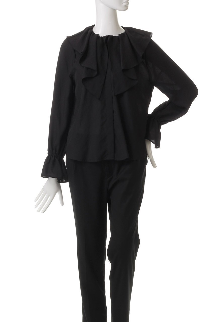 【ガリャルダガランテ/GALLARDAGALANTE】のラッフルカラーブラウス 人気、トレンドファッション・服の通販 founy(ファニー) 　ファッション　Fashion　レディースファッション　WOMEN　トップス・カットソー　Tops/Tshirt　シャツ/ブラウス　Shirts/Blouses　スウェット　Sweat　スリーブ　Sleeve　フリル　Frills　ロング　Long　other-2|ID: prp329100003883990 ipo3291000000031254964