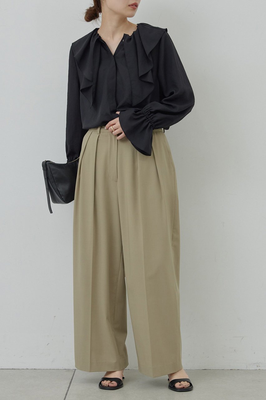 【ガリャルダガランテ/GALLARDAGALANTE】のラッフルカラーブラウス 人気、トレンドファッション・服の通販 founy(ファニー) 　ファッション　Fashion　レディースファッション　WOMEN　トップス・カットソー　Tops/Tshirt　シャツ/ブラウス　Shirts/Blouses　スウェット　Sweat　スリーブ　Sleeve　フリル　Frills　ロング　Long　other-6|ID: prp329100003883990 ipo3291000000031325553