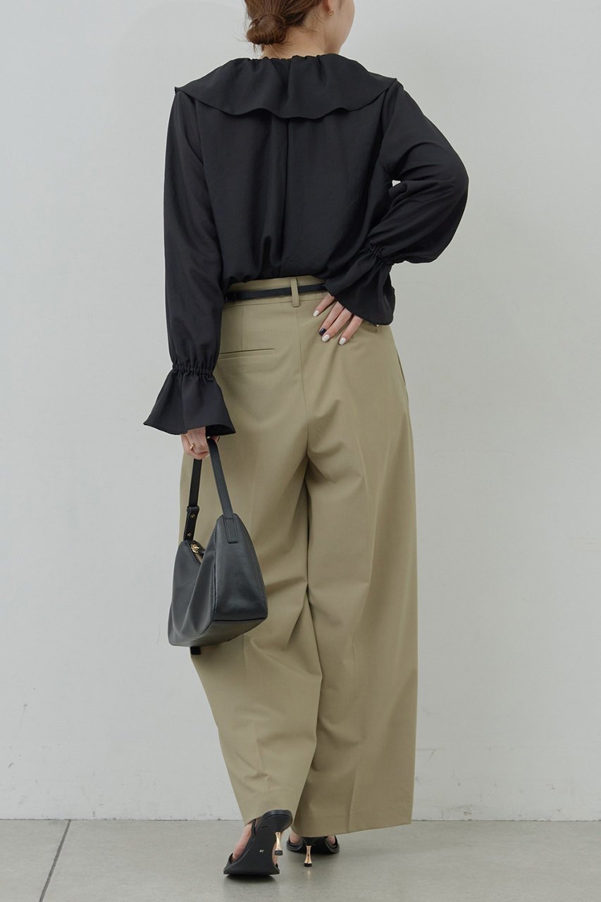 【ガリャルダガランテ/GALLARDAGALANTE】のラッフルカラーブラウス 人気、トレンドファッション・服の通販 founy(ファニー) 　ファッション　Fashion　レディースファッション　WOMEN　トップス・カットソー　Tops/Tshirt　シャツ/ブラウス　Shirts/Blouses　スウェット　Sweat　スリーブ　Sleeve　フリル　Frills　ロング　Long　other-8|ID: prp329100003883990 ipo3291000000031325555