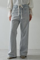 【ウィムガゼット/Whim Gazette】のドロストデニムパンツ 人気、トレンドファッション・服の通販 founy(ファニー) ファッション Fashion レディースファッション Fashion for Women パンツ Pants & Trousers デニムパンツ・ジーンズ・美脚デニム Denim Jeans & Pants ウォッシュ Washed Finish クール Cool, Chic シューズ Shoes, Footwear シンプル Simple, Minimal デニム Denim, Jeans Material ドローコード Drawcord, Drawstring Cord リラックス Relax, Relaxed Fit thumbnail ライトグレー|ID: prp329100003884040 ipo3291000000036458604