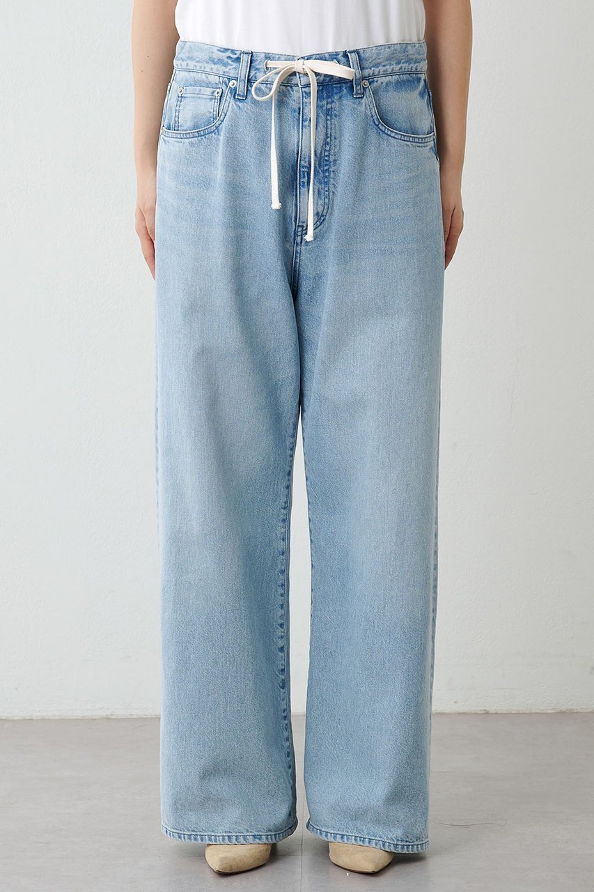 【ウィムガゼット/Whim Gazette】のドロストデニムパンツ 人気、トレンドファッション・服の通販 founy(ファニー) 　ファッション　Fashion　レディースファッション　Fashion for Women　パンツ　Pants & Trousers　デニムパンツ・ジーンズ・美脚デニム　Denim Jeans & Pants　ウォッシュ　Washed Finish　クール　Cool, Chic　シューズ　Shoes, Footwear　シンプル　Simple, Minimal　デニム　Denim, Jeans Material　ドローコード　Drawcord, Drawstring Cord　リラックス　Relax, Relaxed Fit　other-7|ID: prp329100003884040 ipo3291000000036485566