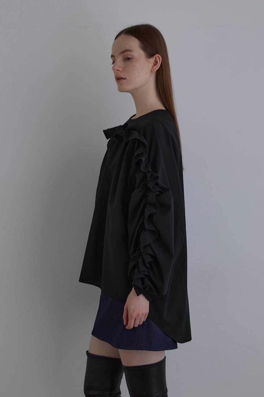 【ル フィル/LE PHIL】のクールドットサッカーブラウス 人気、トレンドファッション・服の通販 founy(ファニー) 　ファッション　Fashion　レディースファッション　WOMEN　トップス・カットソー　Tops/Tshirt　シャツ/ブラウス　Shirts/Blouses　おすすめ　Recommend　コンパクト　Compact　ストレッチ　Stretch　スポーツ　Sports　スリーブ　Sleeve　タフタ　Taffeta　ドット　Dot　フリル　Frills　ボトム　Bottom　ロング　Long　other-7|ID: prp329100003884055 ipo3291000000031328708