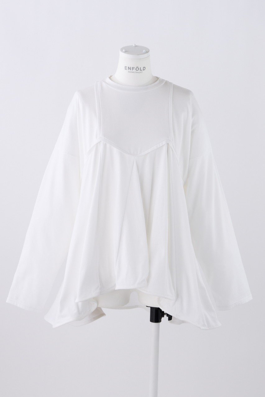 【エンフォルド/ENFOLD】のStaple天竺 メモリーヘムロングスリーブ 人気、トレンドファッション・服の通販 founy(ファニー) 　ファッション　Fashion　レディースファッション　Fashion for Women　トップス・カットソー　Cut & Sew Tops　シャツ・ブラウス・オフィスカジュアル　Elegant Blouses & Button-Ups　ロングTシャツ・Tシャツ　Longline T-Shirts & Tees　カットソー・ベーシックTシャツ　Cut-and-Sewn Tops / Stretch Tees & Basics　キャミソール　Camisole, Spaghetti Strap Top　スリーブ　Sleeve, Long Sleeve / Short Sleeve　ドレープ　Drape, Draping Fabric　フレア　Flare, Flared　ロング　Long, Long-Length　ワイヤー　Wire, Wired Bra　 other-1|ID: prp329100003885549 ipo3291000000035061693