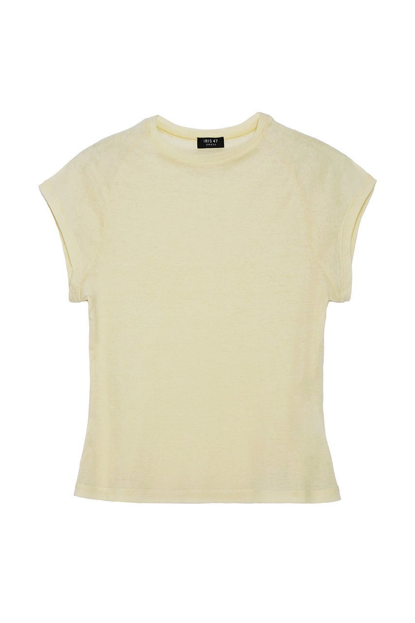 【イリスフォーセブン/IRIS 47】のシアーキャプスリーブトップス インテリア・キッズ・メンズ・レディースファッション・服の通販 founy(ファニー) 　ファッション　Fashion　レディースファッション　Fashion for Women　トップス・カットソー　Cut & Sew Tops　シャツ・ブラウス・オフィスカジュアル　Elegant Blouses & Button-Ups　ロングTシャツ・Tシャツ　Longline T-Shirts & Tees　カットソー・ベーシックTシャツ　Cut-and-Sewn Tops / Stretch Tees & Basics　キャップ　Cap, Baseball Cap　ショート　Short, Short Length　シンプル　Simple, Minimal　ジュエリー　Jewelry, Accessories　スリーブ　Sleeve, Long Sleeve / Short Sleeve　ブローチ　Brooch, Pin Brooch　ベージュ|ID: prp329100003885568 ipo3291000000035735996