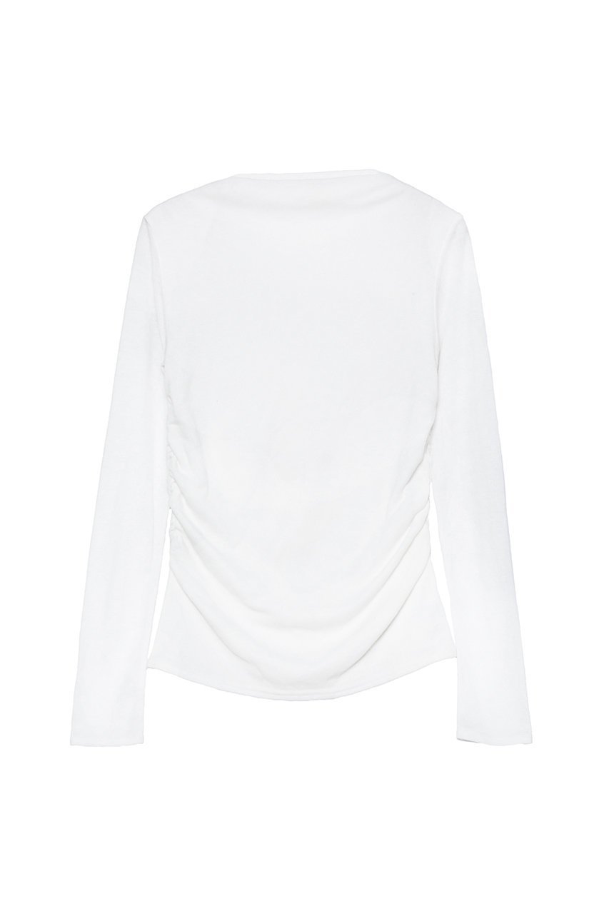 【イリスフォーセブン/IRIS 47】のプリーツロングスリーブトップス インテリア・キッズ・メンズ・レディースファッション・服の通販 founy(ファニー) 　ファッション　Fashion　レディースファッション　Fashion for Women　トップス・カットソー　Cut & Sew Tops　シャツ・ブラウス・オフィスカジュアル　Elegant Blouses & Button-Ups　ロングTシャツ・Tシャツ　Longline T-Shirts & Tees　カットソー・ベーシックTシャツ　Cut-and-Sewn Tops / Stretch Tees & Basics　イヤリング　Earrings　カットソー　Cut and Sewn Top　スリーブ　Sleeve, Long Sleeve / Short Sleeve　ネックレス　Necklace, Pendant Necklace　フラット　Flat, Flat Shoes　ロング　Long, Long-Length　ホワイト|ID: prp329100003885569 ipo3291000000036559881