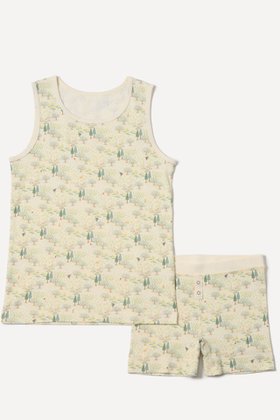 【プリスティン/PRISTINE / GOODS】の春の風景タンクトップ&ショーツ 人気、トレンドファッション・服の通販 founy(ファニー) インナー Innerwear ショーツ Shorts, Short Pants タンク Tank Top, Sleeveless Top パジャマ Pajamas, Sleepwear プリント Print, Printed Pattern 春 Spring |ID:prp329100003888917