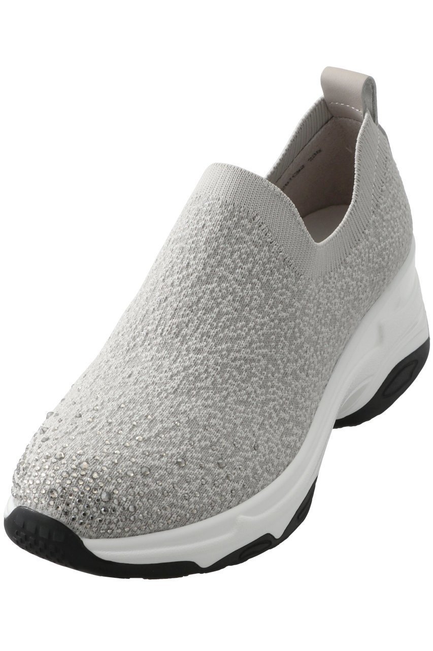 【スタッカート/STACCATO】のMIXニットハイスリッポン インテリア・キッズ・メンズ・レディースファッション・服の通販 founy(ファニー) 　ファッション　Fashion　レディースファッション　Fashion for Women　トップス・カットソー　Cut & Sew Tops　ニット　Knit Tops & Sweaters　グラデーション　Gradient, Ombre　ストーン　Stone, Gem-Like　スニーカー　Sneakers, Trainers　スリッポン　Slip-On, Loafer　フィット　Fit, Slim Fit　グレー|ID: prp329100003889790 ipo3291000000035615115