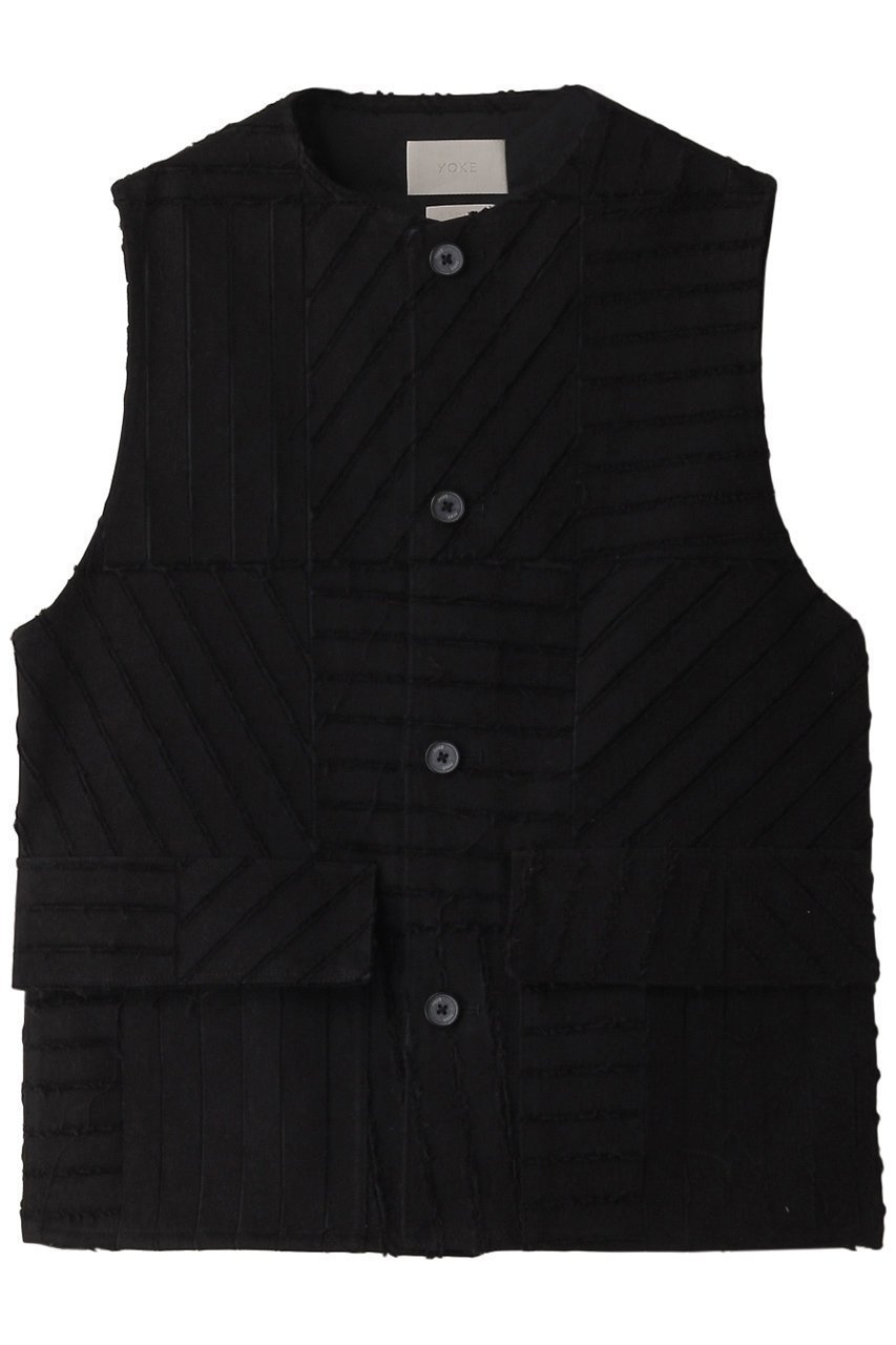【ヨーク/YOKE】の【UNISEX】ボンディング オパール ワーク ベスト インテリア・キッズ・メンズ・レディースファッション・服の通販 founy(ファニー) 　ファッション　Fashion　レディースファッション　Fashion for Women　アウター　Coat / Outerwear Collection　レディースジャケット・軽アウター　Jackets　ユニセックス　Unisex, Genderless　ジャケット　Jacket, Outerwear　フランス　France, French　ベスト　Vest, Waistcoat　ボンディング　Bonding, Bonded Fabric　ワーク　Workwear, Utility Style　夏　Summer　春　Spring　S/S・春夏　SS, Spring/Summer, Warm Season　ブラック|ID: prp329100003889858 ipo3291000000032959368
