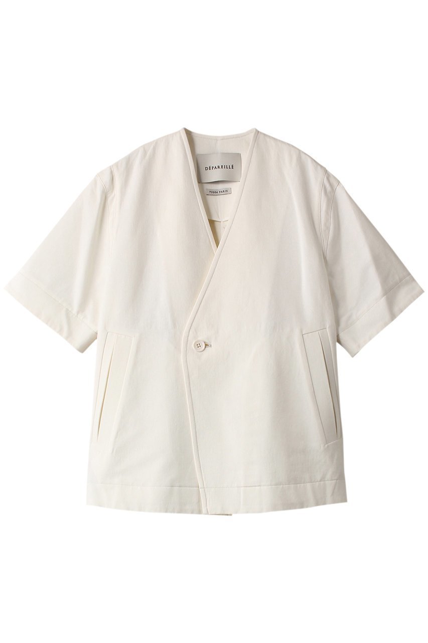 【デパリエ/DEPAREILLE】のコットンリネンツイルジャケット インテリア・キッズ・メンズ・レディースファッション・服の通販 founy(ファニー) 　ファッション　Fashion　レディースファッション　Fashion for Women　アウター　Coat / Outerwear Collection　レディースジャケット・軽アウター　Jackets　シルク　Silk, 100% Silk　ジャケット　Jacket, Outerwear　リネン　Linen, Linen Fabric　ワッシャー　Washer, Crinkled Finish　別注　Limited Edition, Custom Order　オフホワイト|ID: prp329100003889877 ipo3291000000036797714