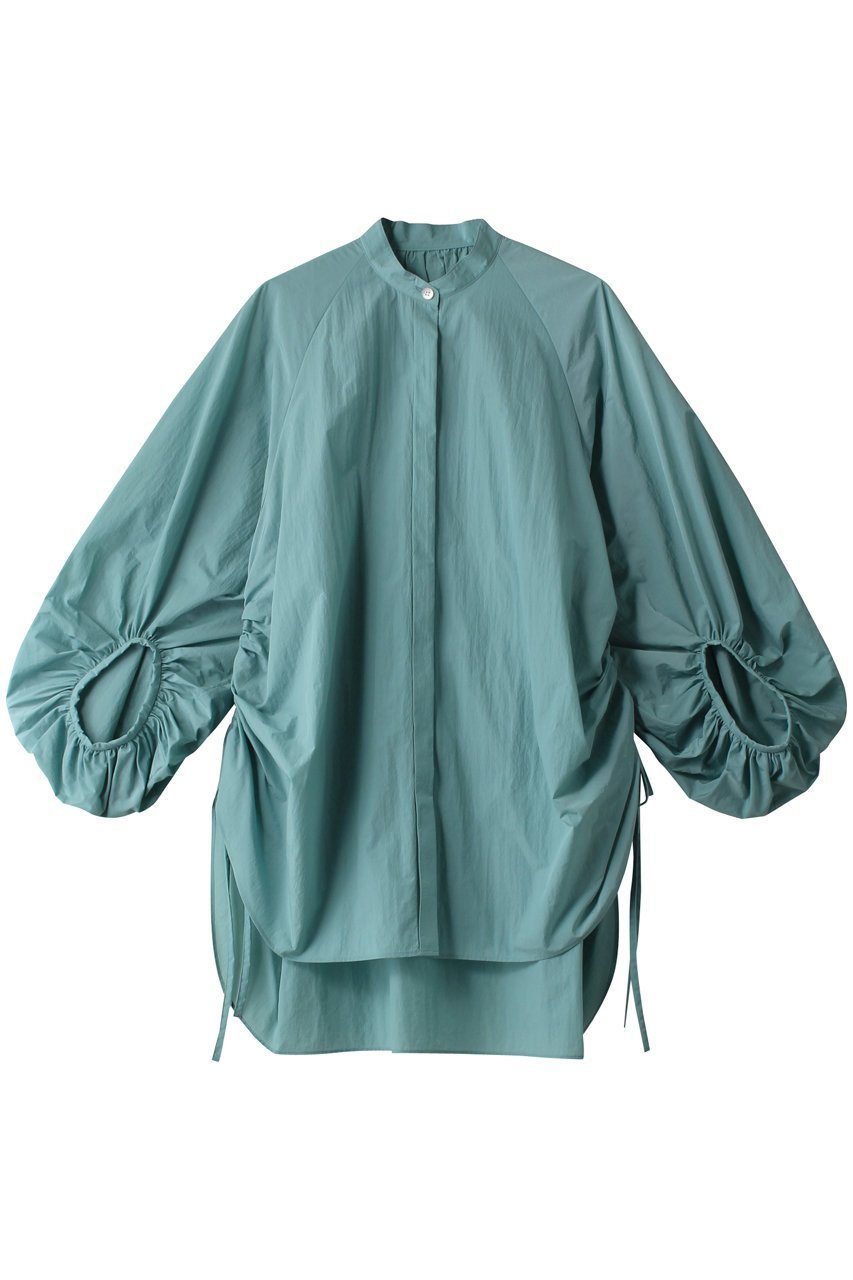 【ル フィル/LE PHIL】のライトナイロンボリュームスリーブブラウス インテリア・キッズ・メンズ・レディースファッション・服の通販 founy(ファニー) ファッション Fashion レディースファッション Fashion for Women トップス・カットソー Cut & Sew Tops シャツ・ブラウス・オフィスカジュアル Elegant Blouses & Button-Ups ボリューム袖・フリルスリーブブラウス Voluminous & Ruffle Sleeves / Puffy Sleeve Tops ギャザー Gathered, Ruffled スリーブ Sleeve, Long Sleeve / Short Sleeve タフタ Taffeta, Structured Fabric ロング Long, Long-Length 軽量 Lightweight, Ultra Light グリーン|ID: prp329100003889883 ipo3291000000032912252