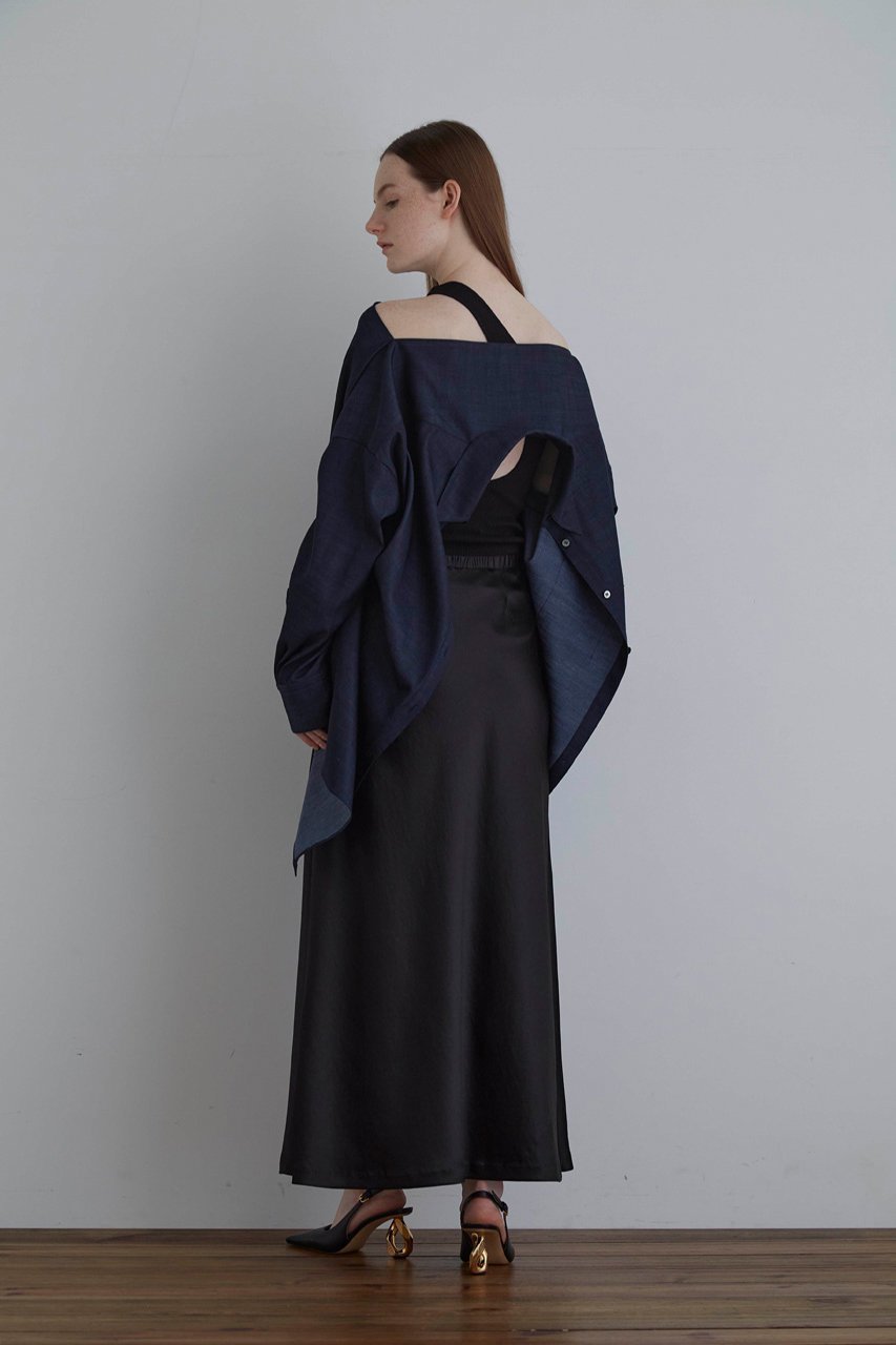 【ル フィル/LE PHIL】のバックスリットシャツ 人気、トレンドファッション・服の通販 founy(ファニー) 　ファッション　Fashion　レディースファッション　WOMEN　トップス・カットソー　Tops/Tshirt　シャツ/ブラウス　Shirts/Blouses　バッグ　Bag　シンプル　Simple　スリット　Slit　スリーブ　Sleeve　タイプライター　Typewriter　ツイル　Twill　デニム　Denim　ビッグ　Big　フロント　Front　ヨーク　Yoke　ルーズ　Loose　ロング　Long　エレガント 上品　Elegant　other-3|ID: prp329100003890792 ipo3291000000031263550
