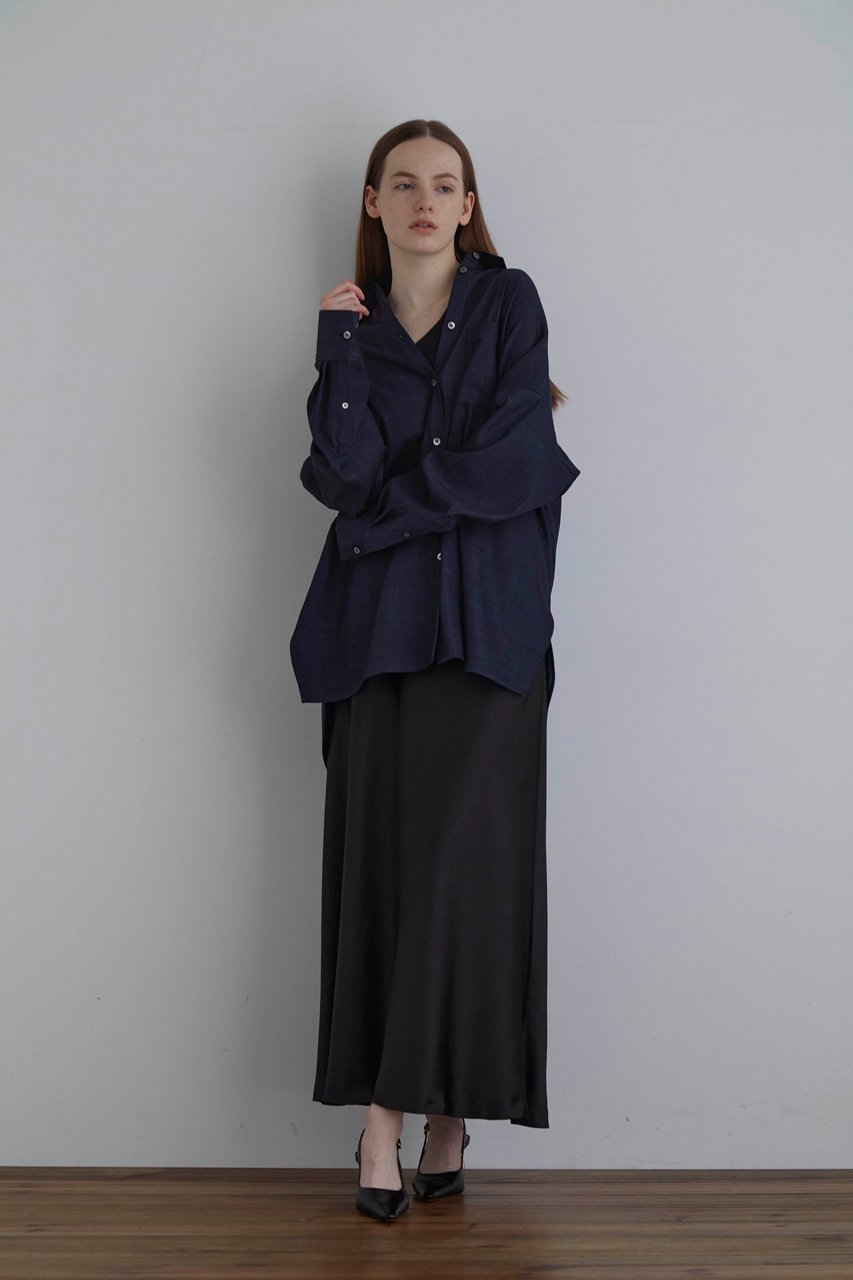 【ル フィル/LE PHIL】のバックスリットシャツ 人気、トレンドファッション・服の通販 founy(ファニー) 　ファッション　Fashion　レディースファッション　WOMEN　トップス・カットソー　Tops/Tshirt　シャツ/ブラウス　Shirts/Blouses　バッグ　Bag　シンプル　Simple　スリット　Slit　スリーブ　Sleeve　タイプライター　Typewriter　ツイル　Twill　デニム　Denim　ビッグ　Big　フロント　Front　ヨーク　Yoke　ルーズ　Loose　ロング　Long　エレガント 上品　Elegant　other-8|ID: prp329100003890792 ipo3291000000031328728