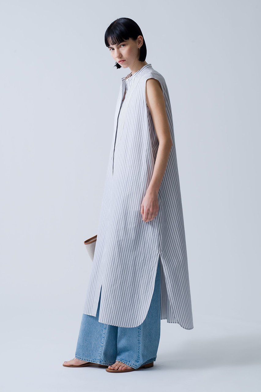 【エブール/ebure】の【Living】コットンリネンストライプ バンドカラーシャツワンピース 人気、トレンドファッション・服の通販 founy(ファニー) 　ファッション　Fashion　レディースファッション　Fashion for Women　ワンピース　Dresses　シャツワンピース / 1枚で着映えコーデ　Shirt Dresses　チュニック　Tunic Tops & Dresses　イタリア　Italy　チュニック　Tunic, Long Top　リネン　Linen, Linen Fabric　定番　Standard, Basic Item　other-7|ID: prp329100003890813 ipo3291000000035957263