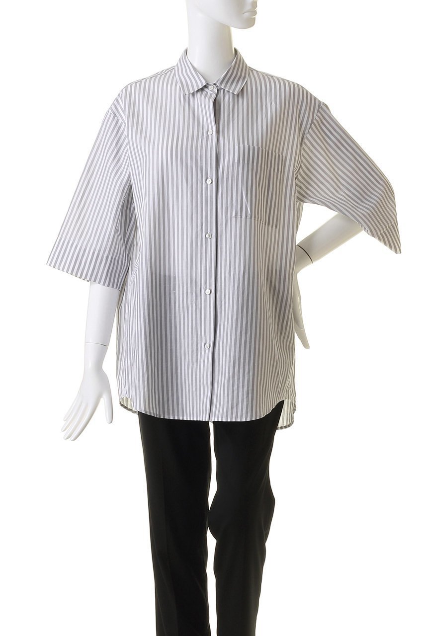 【エブール/ebure】の【Living】コットンリネンストライプ 七分袖シャツ 人気、トレンドファッション・服の通販 founy(ファニー) 　ファッション　Fashion　レディースファッション　Fashion for Women　トップス・カットソー　Cut & Sew Tops　シャツ・ブラウス・オフィスカジュアル　Elegant Blouses & Button-Ups　ショート　Short, Short Length　スリーブ　Sleeve, Long Sleeve / Short Sleeve　定番　Standard, Basic Item　other-2|ID: prp329100003890815 ipo3291000000036071386