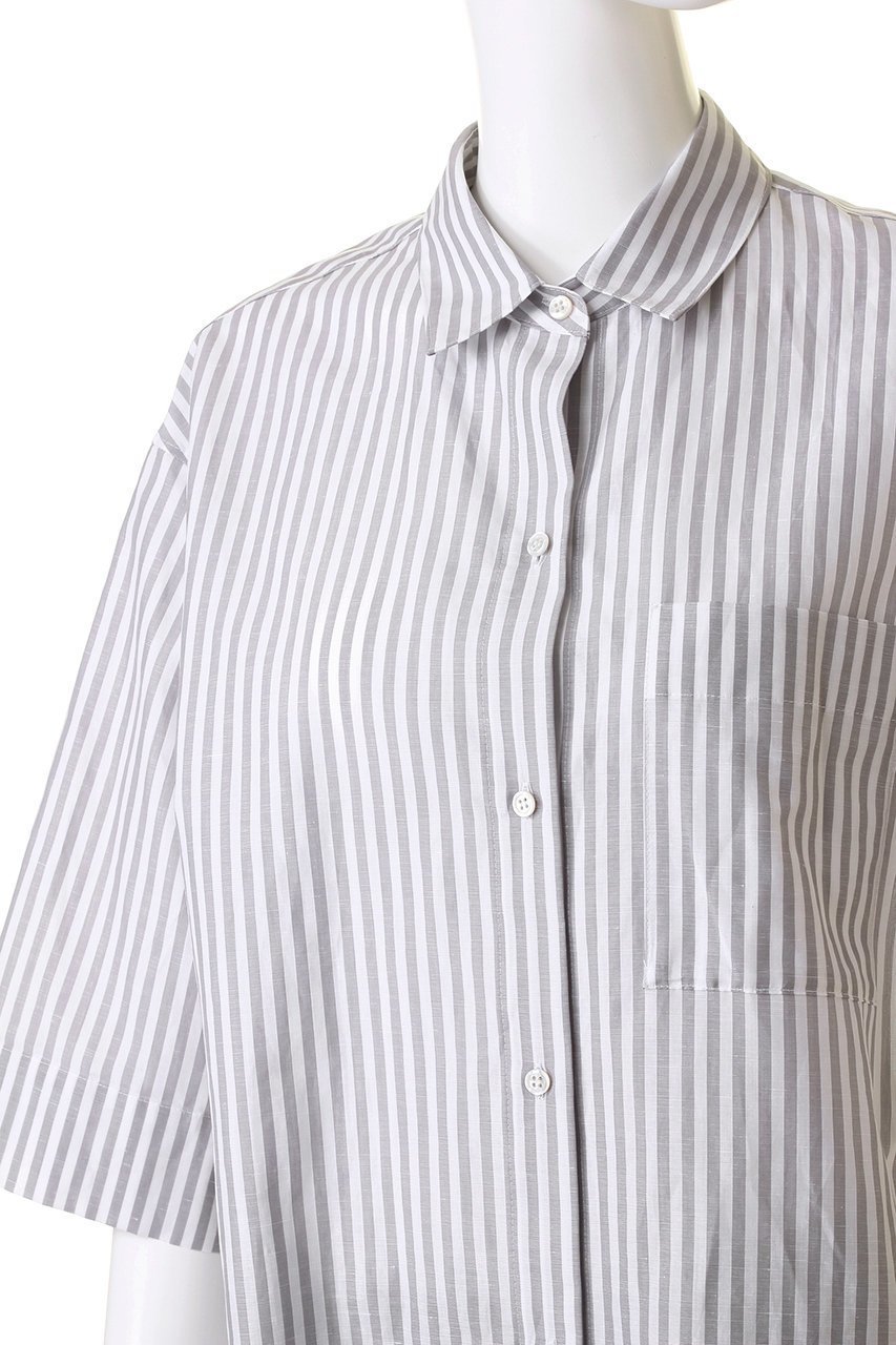 【エブール/ebure】の【Living】コットンリネンストライプ 七分袖シャツ 人気、トレンドファッション・服の通販 founy(ファニー) 　ファッション　Fashion　レディースファッション　Fashion for Women　トップス・カットソー　Cut & Sew Tops　シャツ・ブラウス・オフィスカジュアル　Elegant Blouses & Button-Ups　ショート　Short, Short Length　スリーブ　Sleeve, Long Sleeve / Short Sleeve　定番　Standard, Basic Item　other-5|ID: prp329100003890815 ipo3291000000036071393