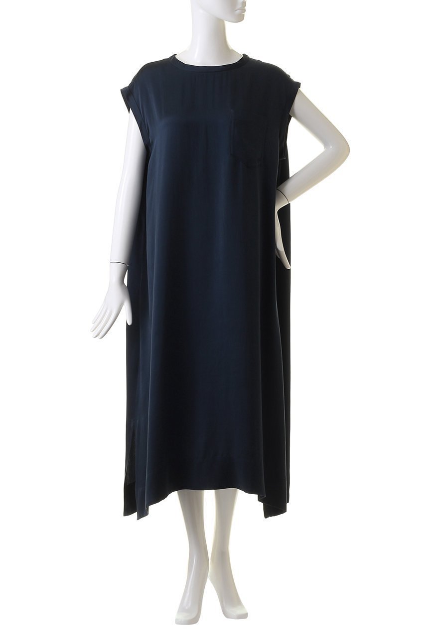 【エブール/ebure】の【Living】ウォッシャブルシルク フレンチスリーブワンピース 人気、トレンドファッション・服の通販 founy(ファニー) 　ファッション　Fashion　レディースファッション　Fashion for Women　ワンピース　Dresses　チュニック　Tunic Tops & Dresses　シルク　Silk, 100% Silk　スリット　Slit, Slit Detail　チュニック　Tunic, Long Top　ポケット　Pocket, Pocket Detail　エレガント 上品　Elegant　other-2|ID: prp329100003890816 ipo3291000000032918999