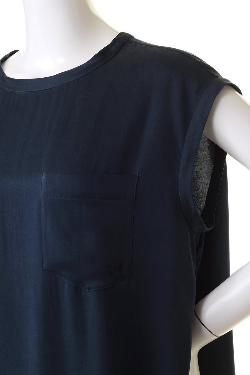 【エブール/ebure】の【Living】ウォッシャブルシルク フレンチスリーブワンピース 人気、トレンドファッション・服の通販 founy(ファニー) 　ファッション　Fashion　レディースファッション　Fashion for Women　ワンピース　Dresses　チュニック　Tunic Tops & Dresses　シルク　Silk, 100% Silk　スリット　Slit, Slit Detail　チュニック　Tunic, Long Top　ポケット　Pocket, Pocket Detail　エレガント 上品　Elegant　other-5|ID: prp329100003890816 ipo3291000000032919031