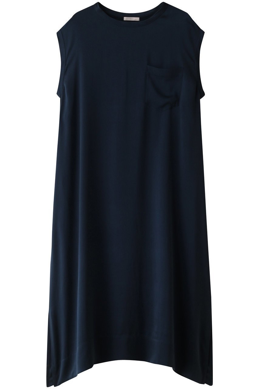 【エブール/ebure】の【Living】ウォッシャブルシルク フレンチスリーブワンピース インテリア・キッズ・メンズ・レディースファッション・服の通販 founy(ファニー) 　ファッション　Fashion　レディースファッション　Fashion for Women　ワンピース　Dresses　チュニック　Tunic Tops & Dresses　シルク　Silk, 100% Silk　スリット　Slit, Slit Detail　チュニック　Tunic, Long Top　ポケット　Pocket, Pocket Detail　エレガント 上品　Elegant　定番　Standard, Basic Item　ネイビー|ID: prp329100003890816 ipo3291000000036671955
